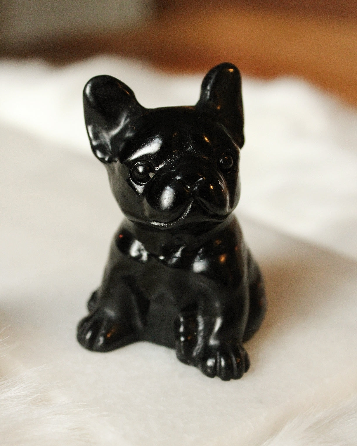 Obsidiaan bulldog hond 5.5 cm